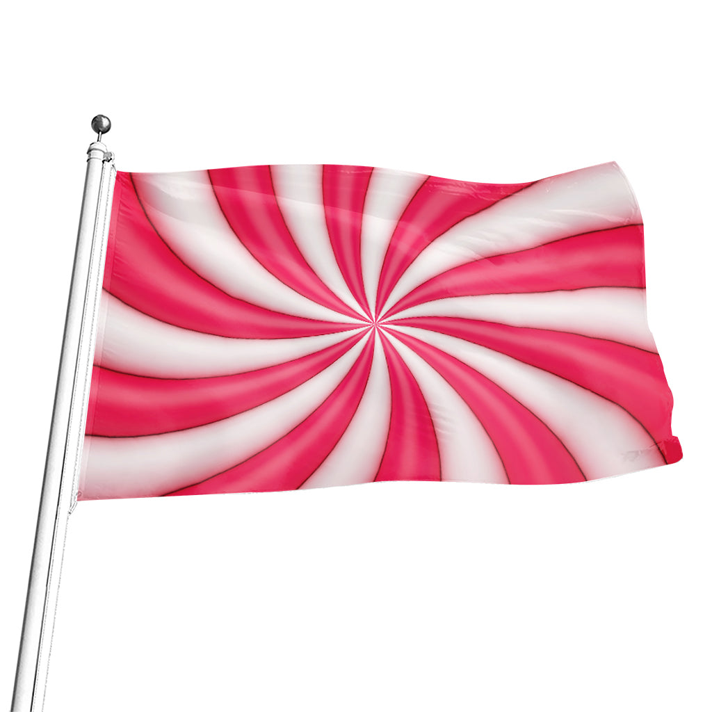 Pink Swirl Candy Print Flag