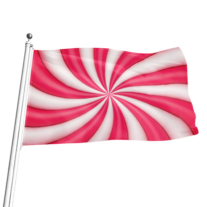 Pink Swirl Candy Print Flag