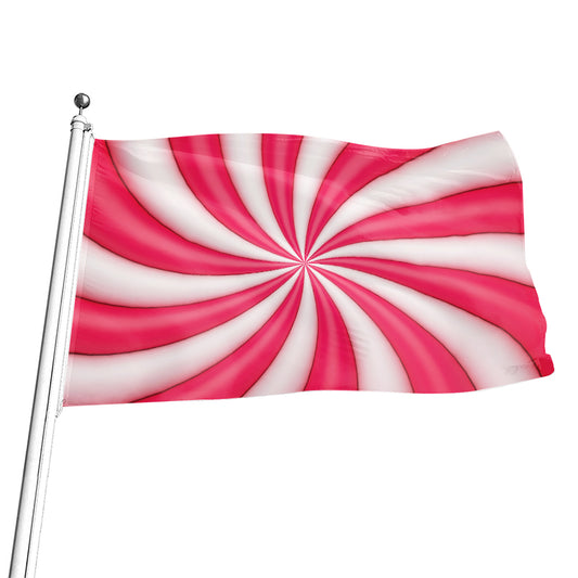 Pink Swirl Candy Print Flag