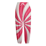 Pink Swirl Candy Print Fleece Lined Knit Pants