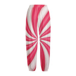 Pink Swirl Candy Print Fleece Lined Knit Pants