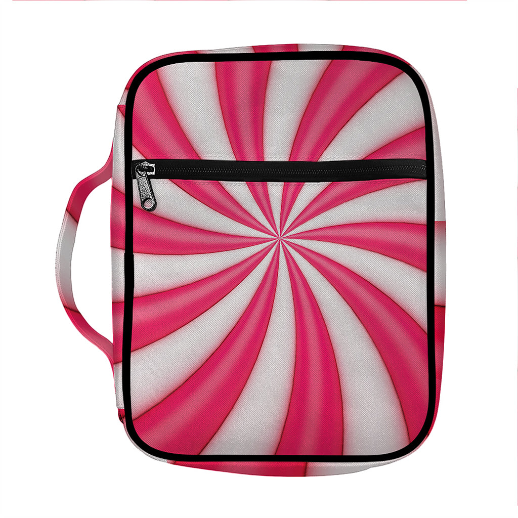 Pink Swirl Candy Print Front Pocket Bible Bag