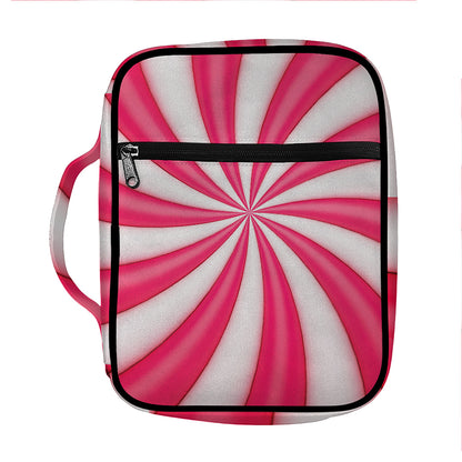 Pink Swirl Candy Print Front Pocket Bible Bag