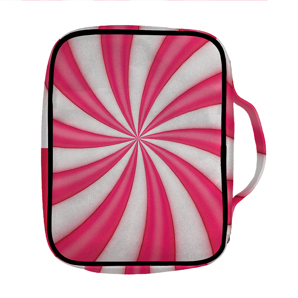Pink Swirl Candy Print Front Pocket Bible Bag