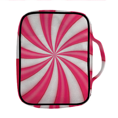 Pink Swirl Candy Print Front Pocket Bible Bag