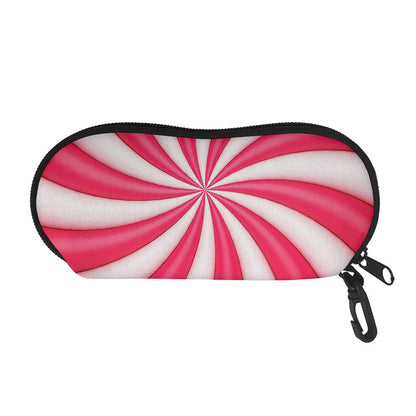 Pink Swirl Candy Print Glasses Case