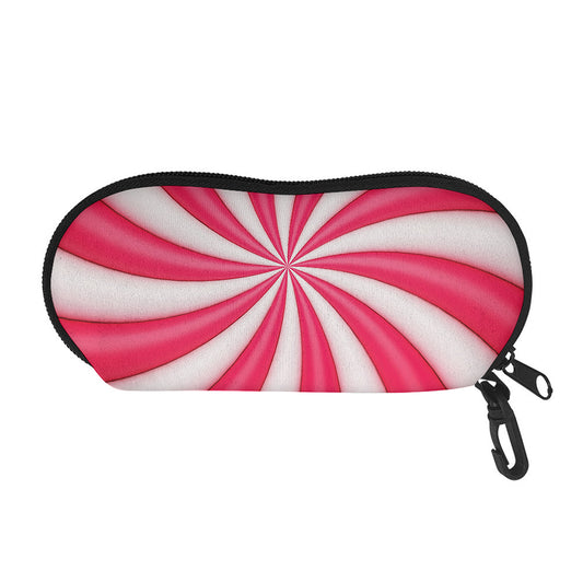 Pink Swirl Candy Print Glasses Case