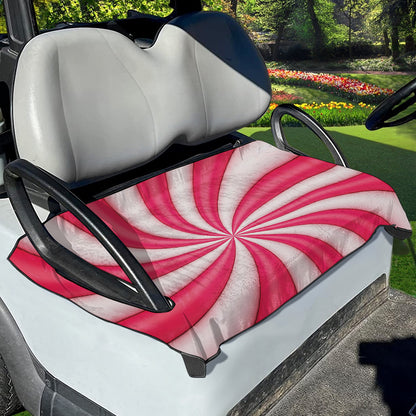 Pink Swirl Candy Print Golf Cart Seat Cover