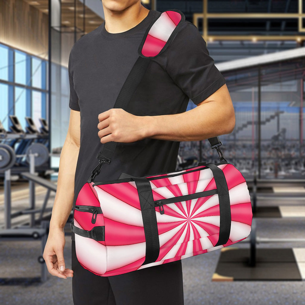 Pink Swirl Candy Print Gym Bag