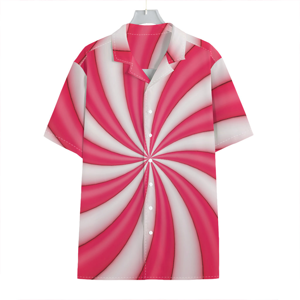 Pink Swirl Candy Print Hawaiian Shirt