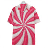 Pink Swirl Candy Print Hawaiian Shirt