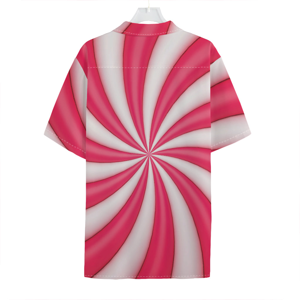 Pink Swirl Candy Print Hawaiian Shirt