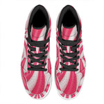 Pink Swirl Candy Print High Top Leather Sneakers