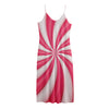 Pink Swirl Candy Print Jersey Midi Cami Dress