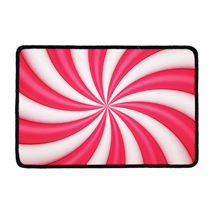 Pink Swirl Candy Print Kitchen Mat
