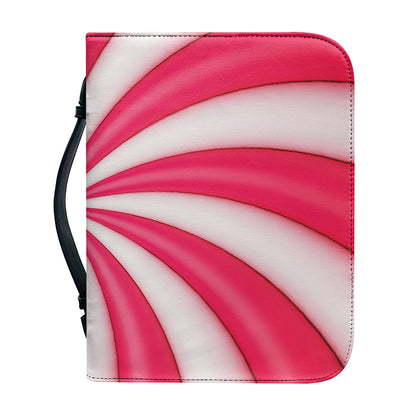 Pink Swirl Candy Print Leather Bible Cover
