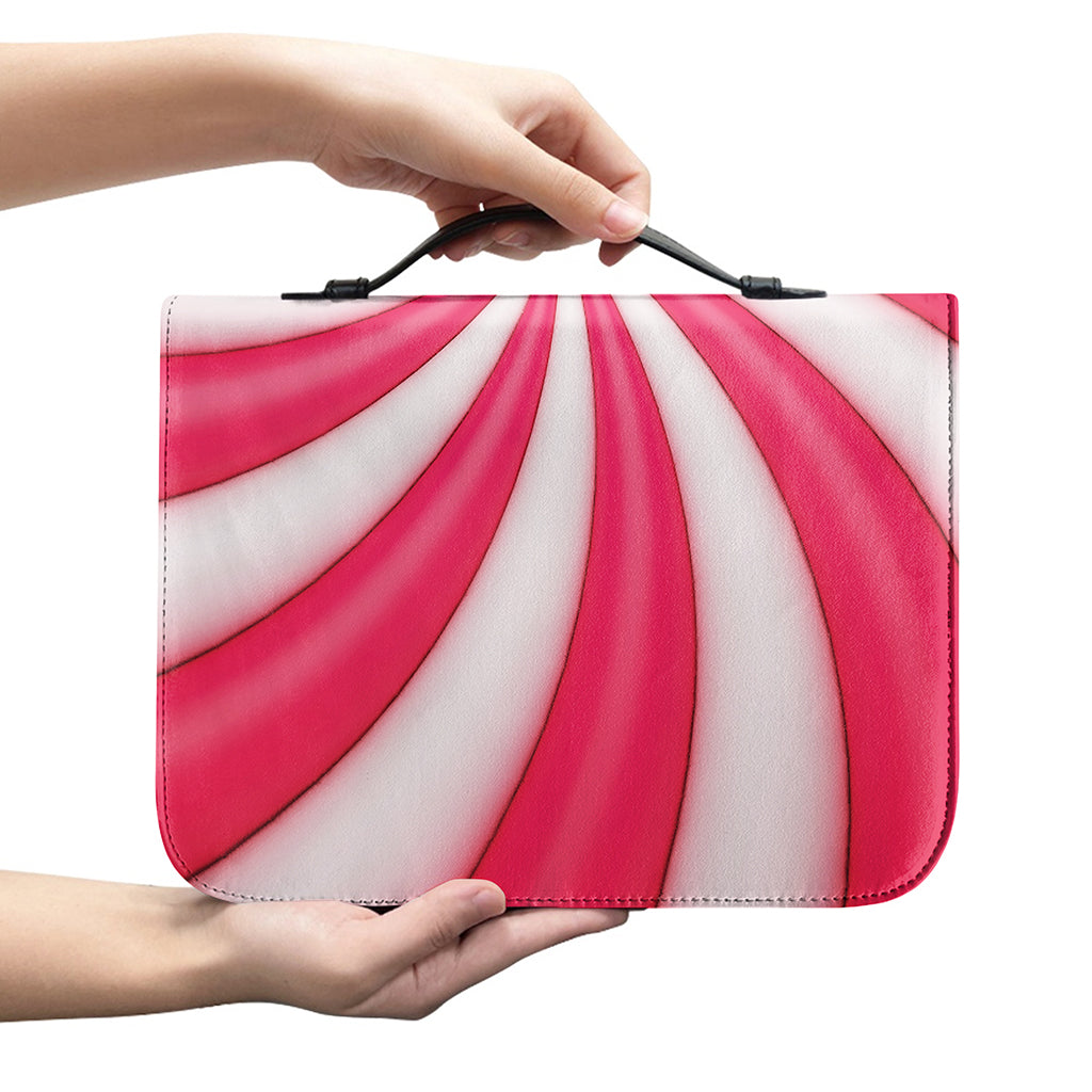 Pink Swirl Candy Print Leather Bible Cover