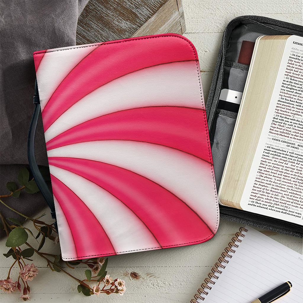 Pink Swirl Candy Print Leather Bible Cover