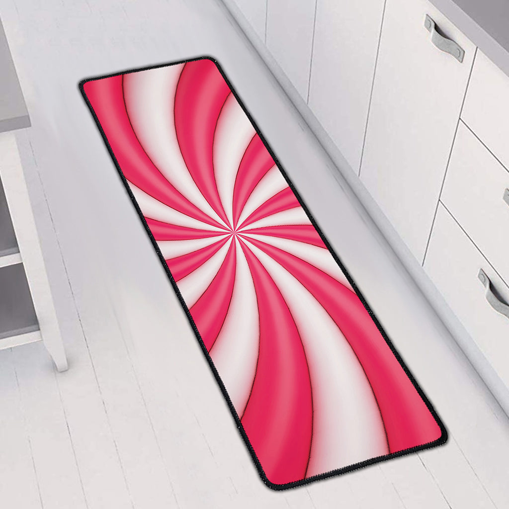 Pink Swirl Candy Print Long Kitchen Mat