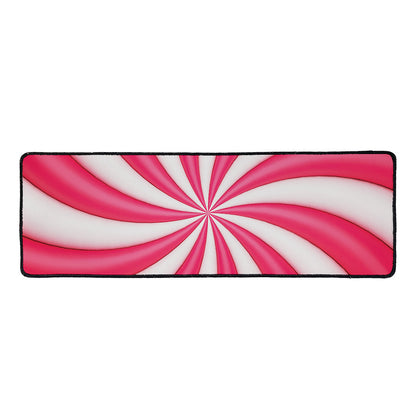 Pink Swirl Candy Print Long Kitchen Mat