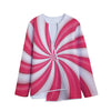 Pink Swirl Candy Print Long Sleeve Short Coat