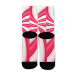 Pink Swirl Candy Print Long Socks