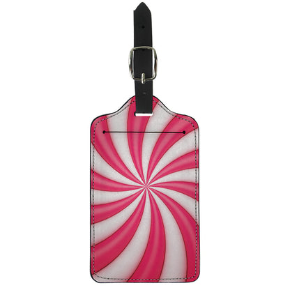 Pink Swirl Candy Print Luggage Tag