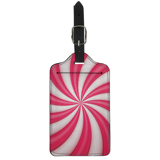 Pink Swirl Candy Print Luggage Tag
