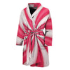 Pink Swirl Candy Print Men's Bathrobe