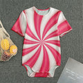 Pink Swirl Candy Print Men's Bodysuit