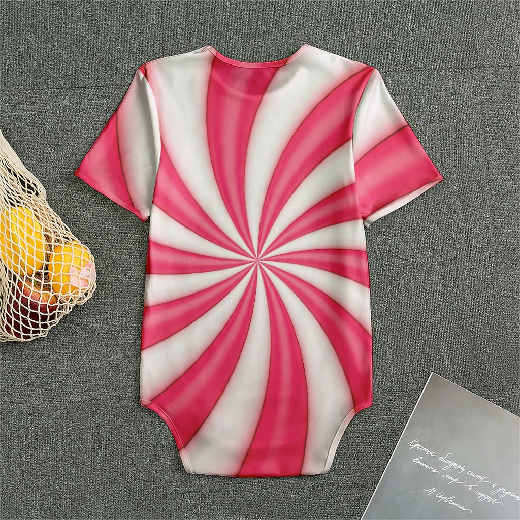 Pink Swirl Candy Print Men's Bodysuit