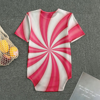 Pink Swirl Candy Print Men's Bodysuit