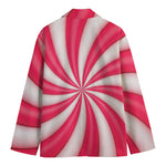 Pink Swirl Candy Print Men's Cotton Blazer