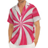 Pink Swirl Candy Print Men's Deep V-Neck Shirt