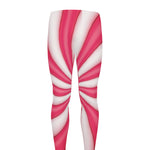 Pink Swirl Candy Print Men's leggings