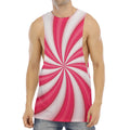 Pink Swirl Candy Print Men's Muscle Tank Top