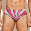 Pink Swirl Candy Print Men's Swim Briefs