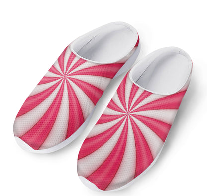 Pink Swirl Candy Print Mesh Casual Shoes