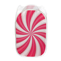 Pink Swirl Candy Print Mesh Laundry Hamper