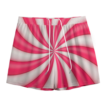 Pink Swirl Candy Print Mesh Shorts