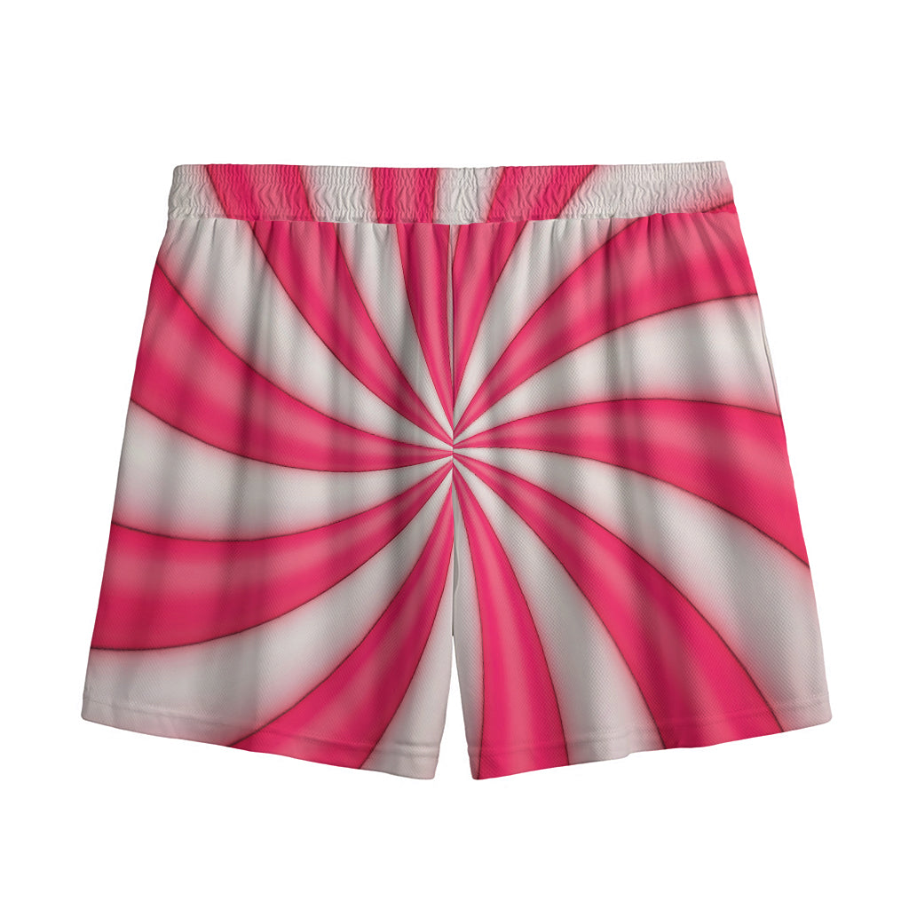 Pink Swirl Candy Print Mesh Shorts