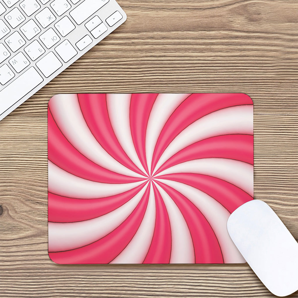 Pink Swirl Candy Print Mouse Pad