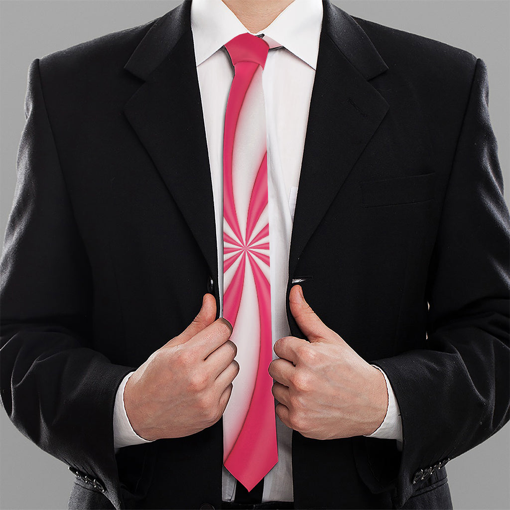 Pink Swirl Candy Print Necktie