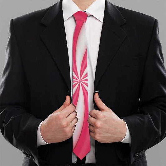 Pink Swirl Candy Print Necktie