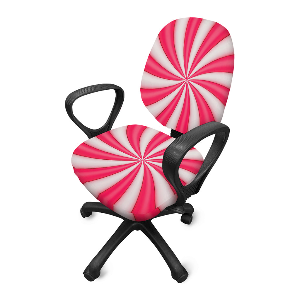 Pink Swirl Candy Print Office Chair Cover