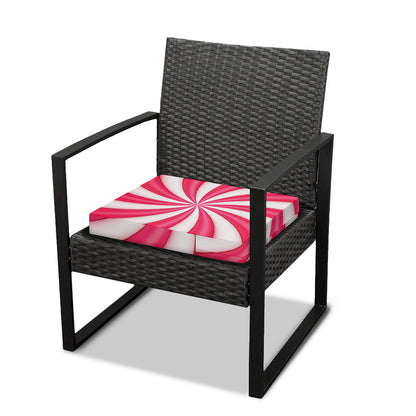 Pink Swirl Candy Print Outdoor Seat Cushion Cover