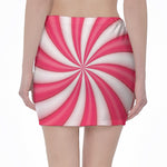 Pink Swirl Candy Print Pencil Mini Skirt