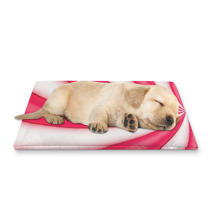 Pink Swirl Candy Print Pet Cooling Mat Cover