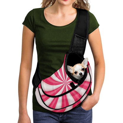 Pink Swirl Candy Print Pet Sling Carrier