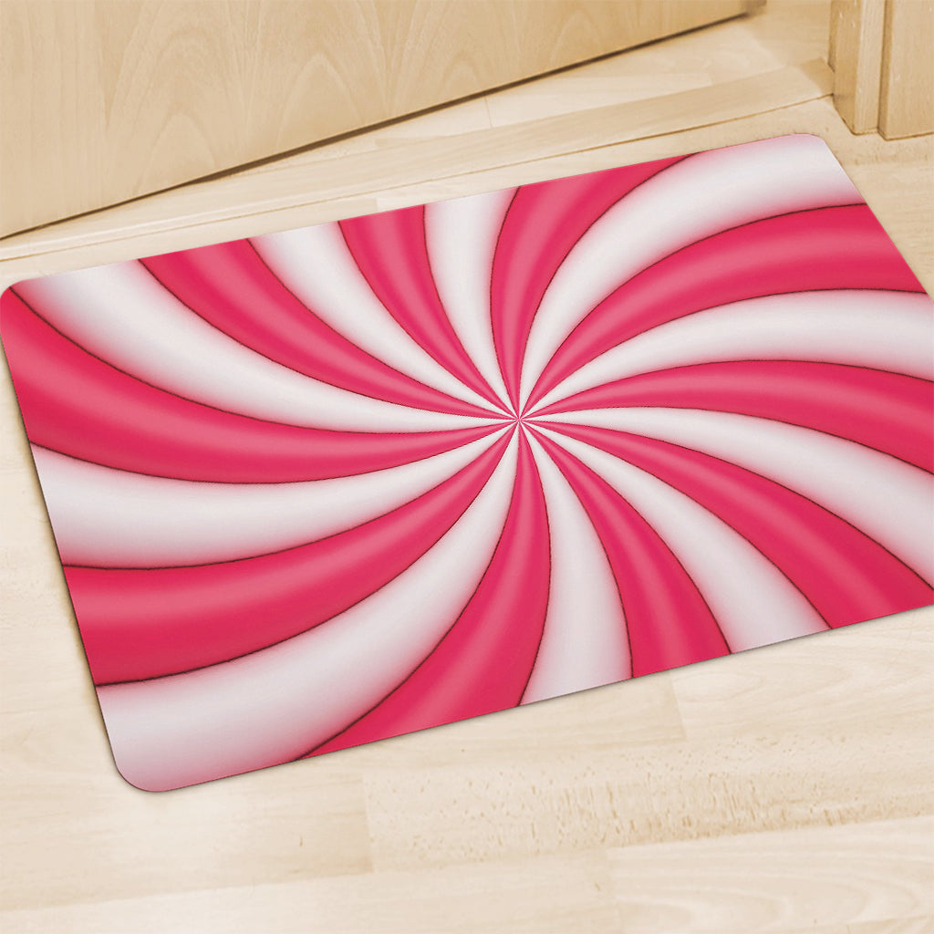 Pink Swirl Candy Print Polyester Doormat
